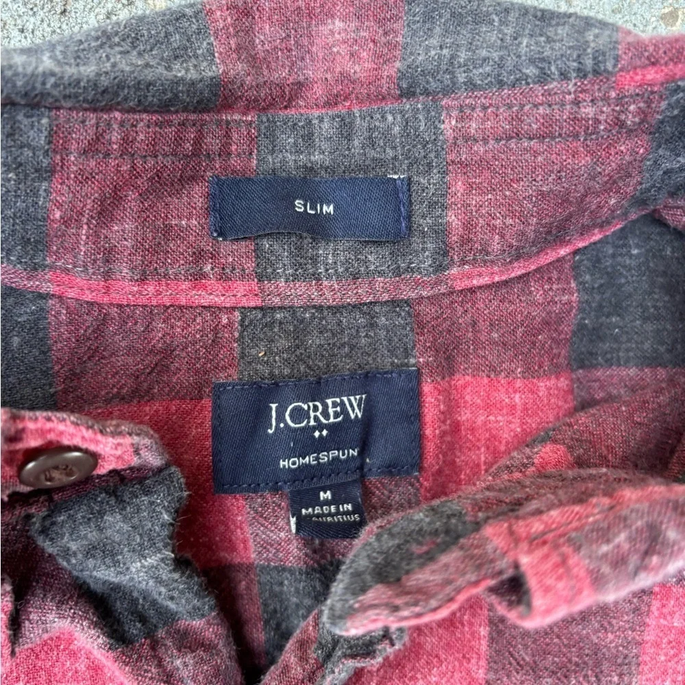 J. Crew Red and Black Plaid Casual Shirt